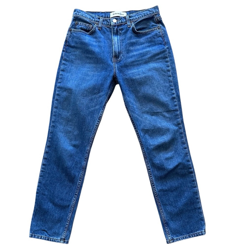 Reformation Julia Crop High Cigarette Jeans Baltic Wash
Size 27